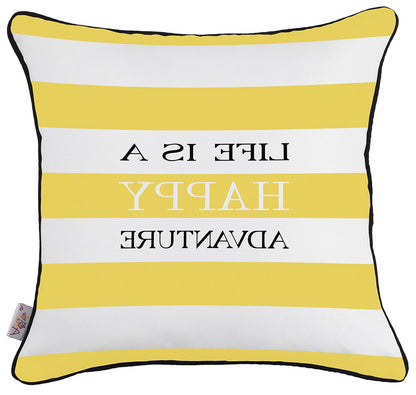 18"X18" Scandi Square Life Printed Decorative Throw Pillow Cover