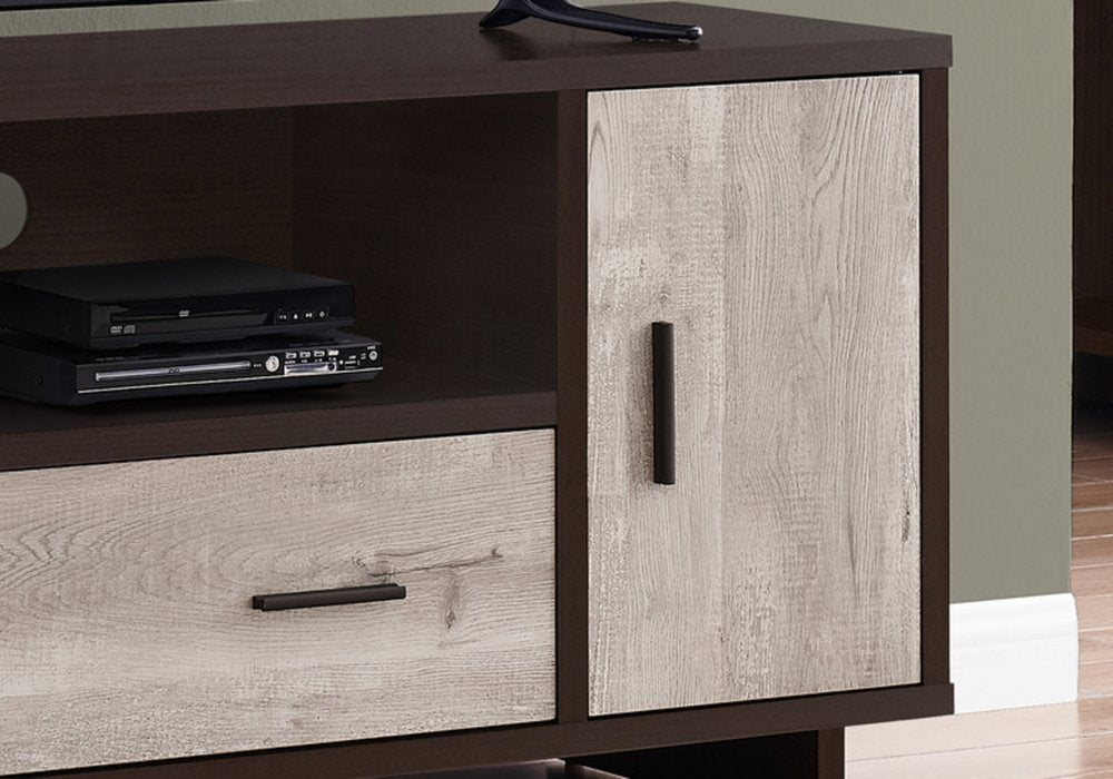 47" Wood Brown Cabinet Enclosed Storage TV Stand