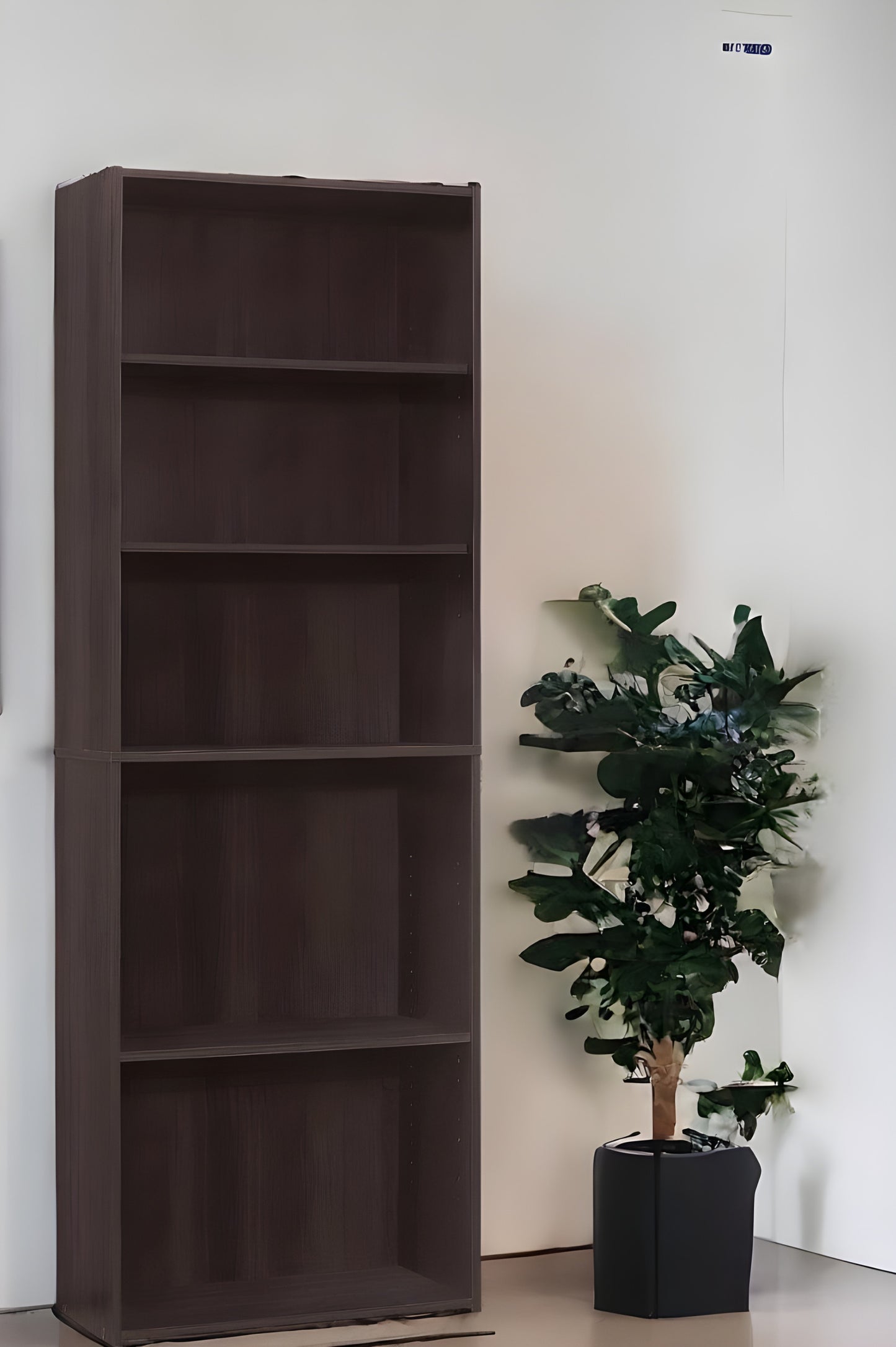 71" Cappuccino Wood Adjustable Bookcase