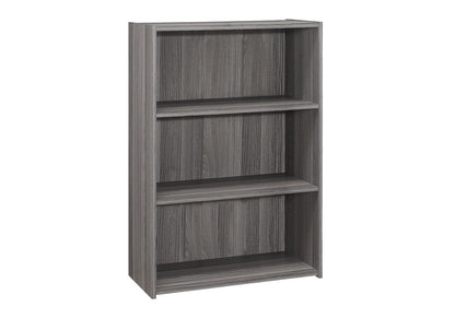 Gray Wood Adjustable Three Tier Bookcase