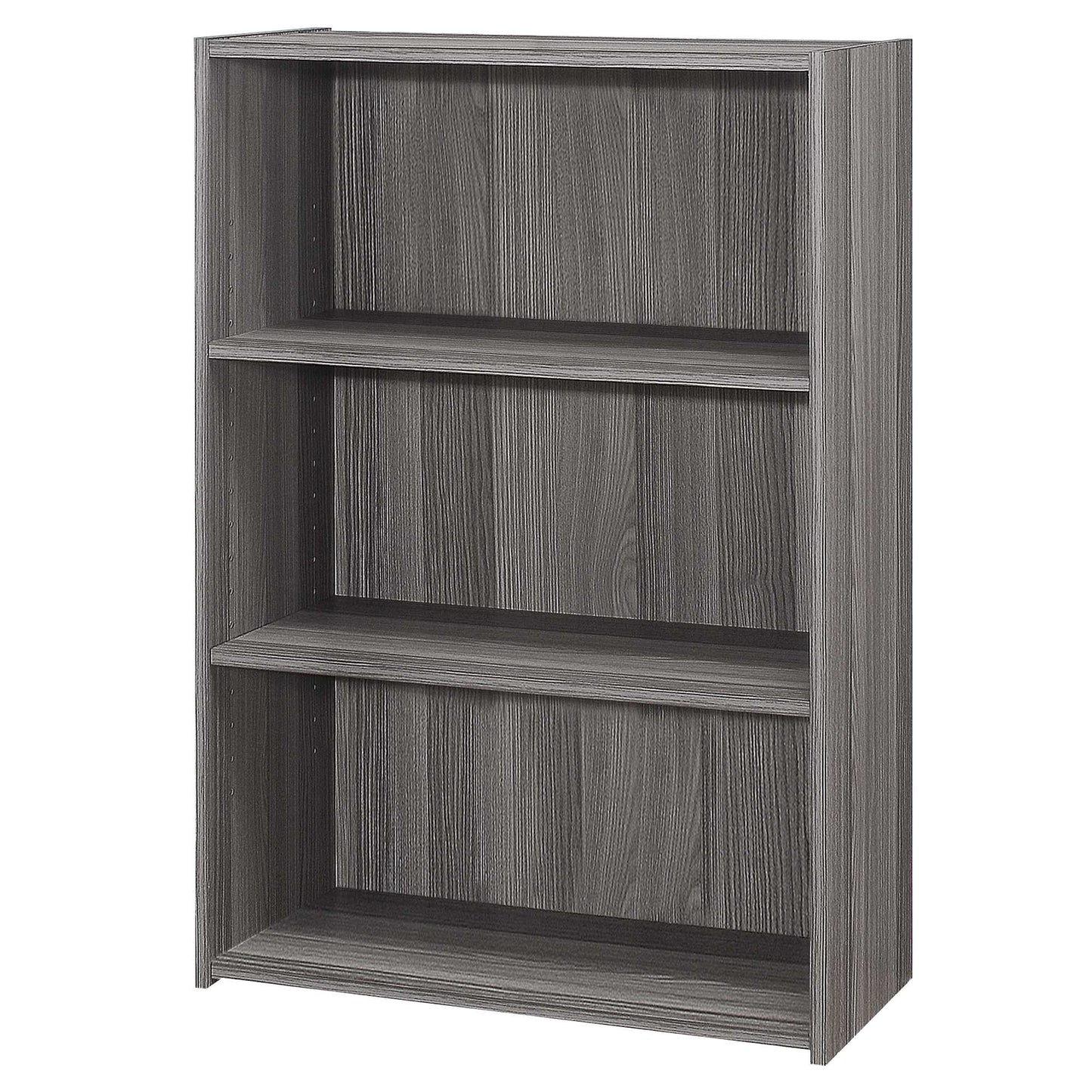 36" Gray Wood Adjustable Bookcase