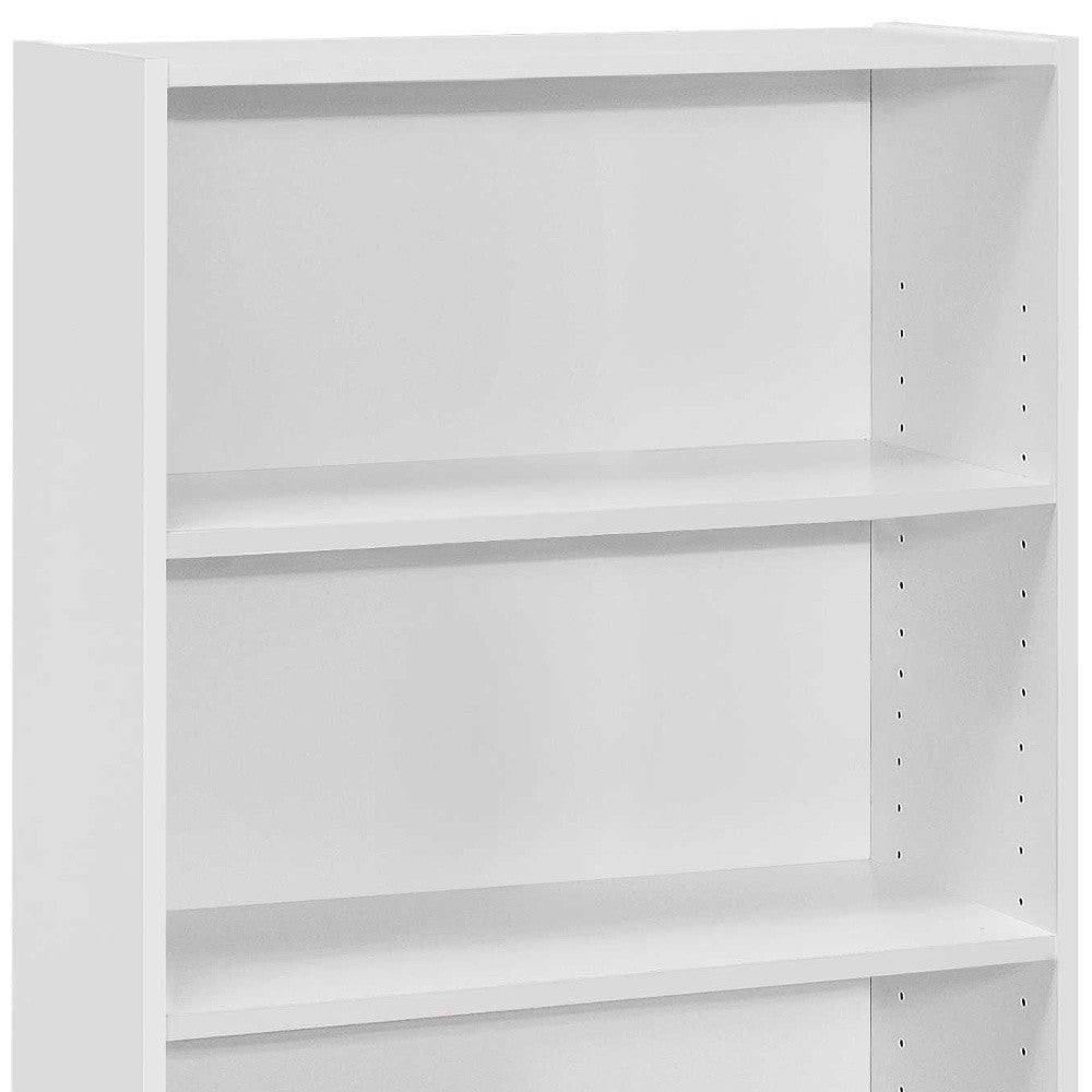 36" White Wood Adjustable Bookcase