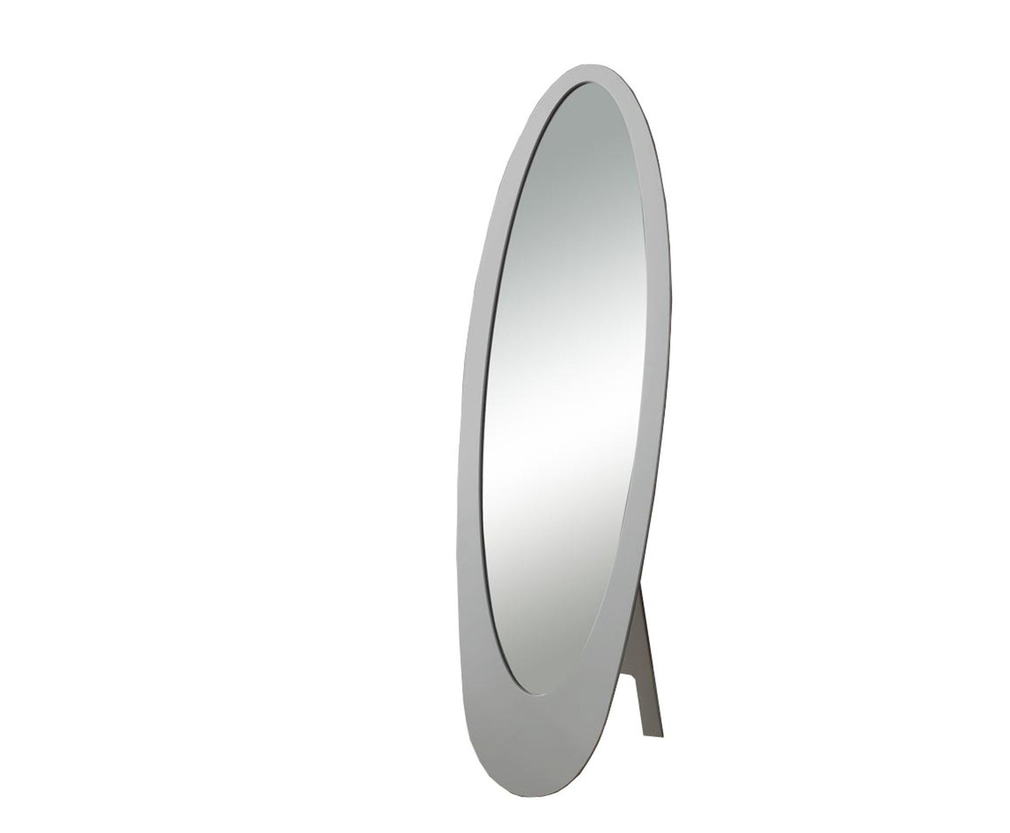 59" Gray Oval Framed Cheval Standing Mirror