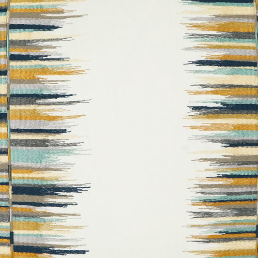 D.V. KAP HOME 3562-A-YARD Fun Fair Fabric - Agate Embroidery, Abstract, Modern  Tan,Taupe, Turquoise,Teal   - Fun Fair