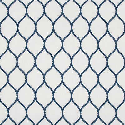 KRAVET DESIGN EMBROIDERY GEOMETRIC WHITE,INDIGO,   - 35624.50.0