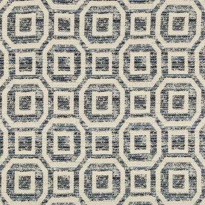 KRAVET DESIGN  GEOMETRIC WHITE,INDIGO,BLUE   - 35625.51.0