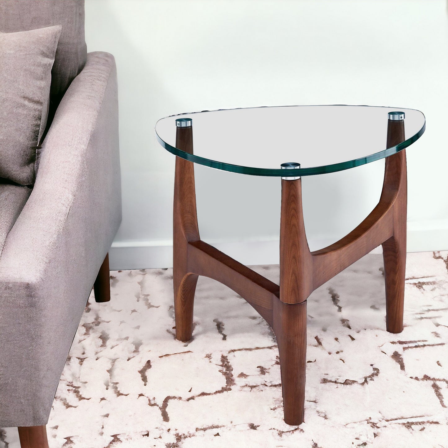 20" Clear Tempered Glass End Table