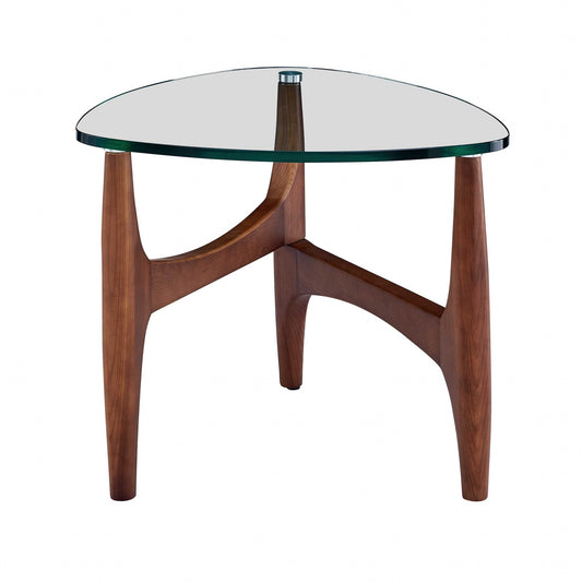 20" Clear Tempered Glass End Table