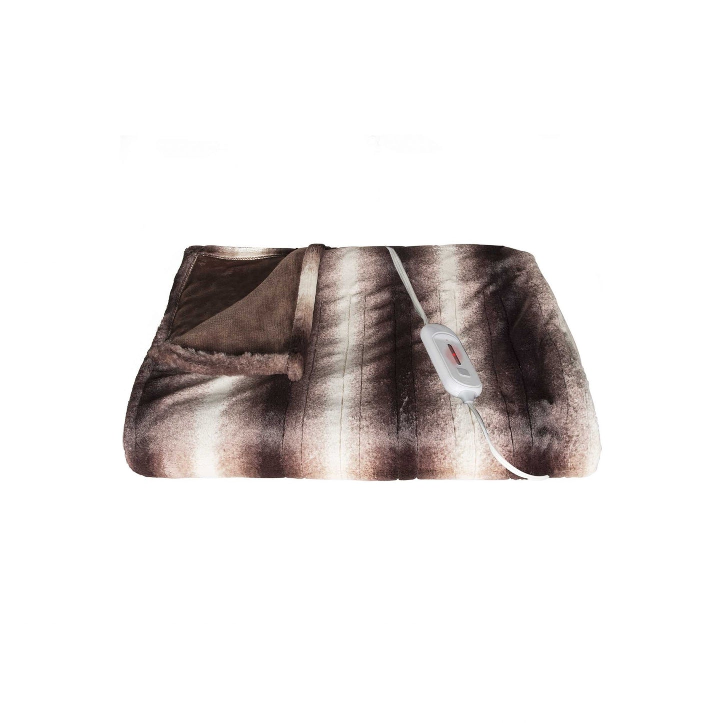 50" X 60" Brown And White Modern Contemporary Heated  Throw Blankets