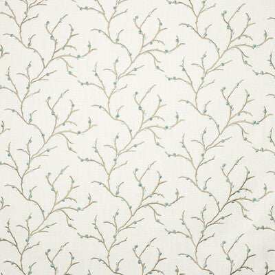 KRAVET BASICS EMBROIDERY BOTANICAL & FLORAL WHITE,BEIGE,LIGHT BLUE   - 35793.1615.0