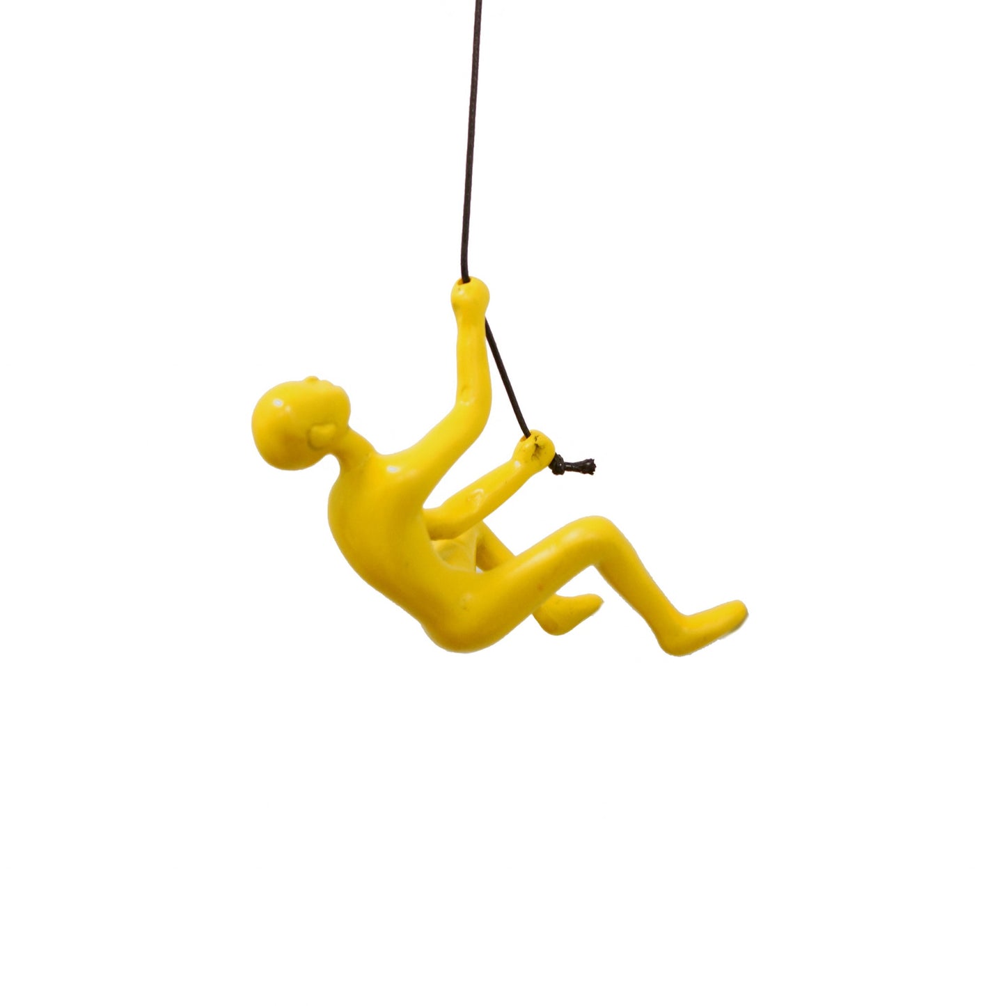 6" Yellow Unique Climbing Man With Rope Wall Art