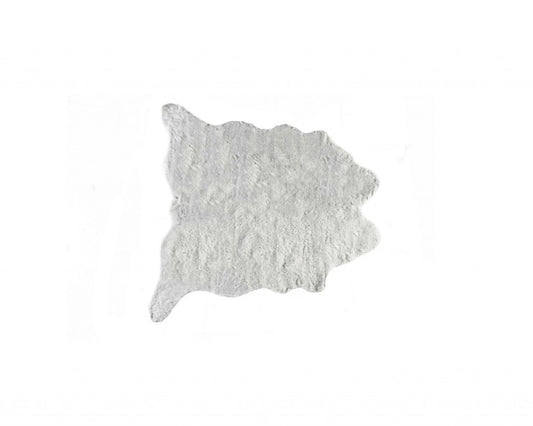 4' X 5' Gray Faux Fur Washable Area Rug