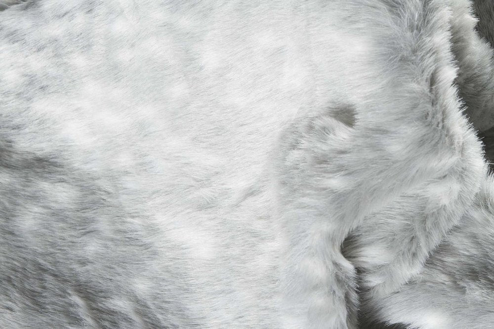 4' X 5' Gray Faux Fur Washable Area Rug