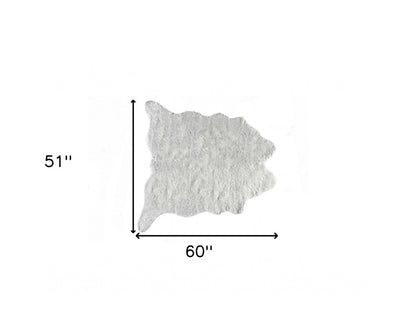 4' X 5' Gray Faux Fur Washable Area Rug