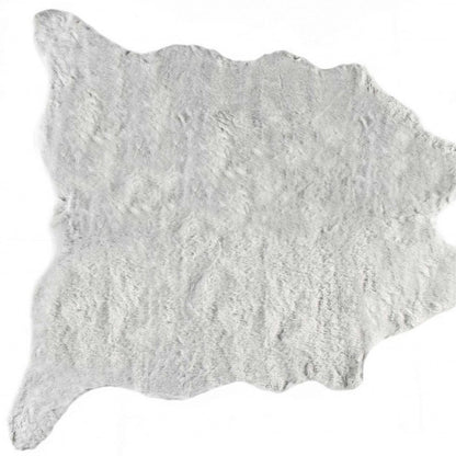 4' X 5' Gray Faux Fur Washable Area Rug