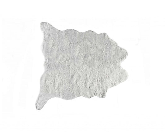 5' X 8' Gray Faux Fur Washable Area Rug