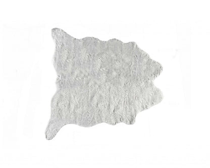 5' X 8' Gray Faux Fur Washable Area Rug