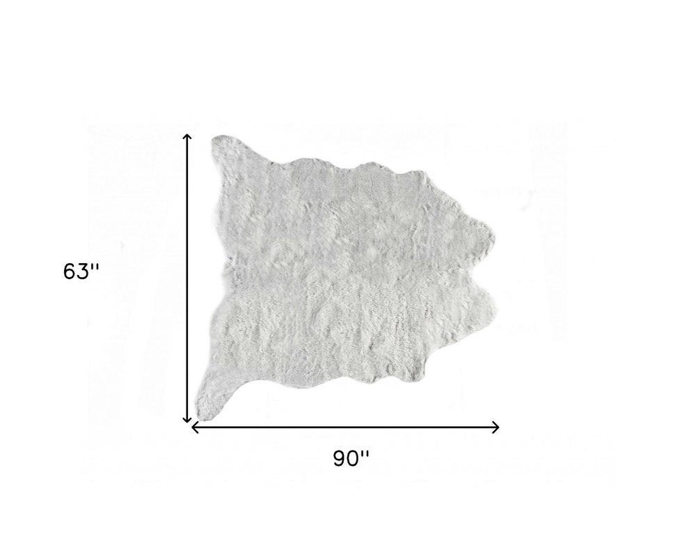 5' X 8' Gray Faux Fur Washable Area Rug