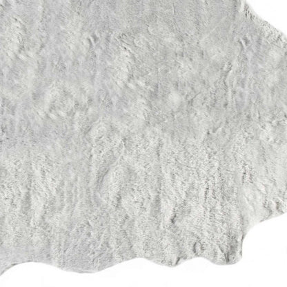 5' X 8' Gray Faux Fur Washable Area Rug