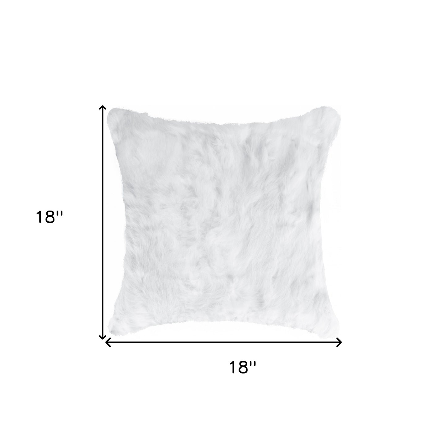 18" White Wool Throw Pillow