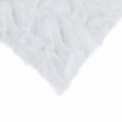 5" X 12" X 20" 100% Natural Rabbit Fur White Pillow
