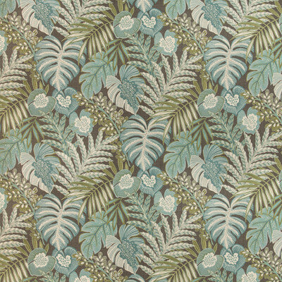 KRAVET DESIGN INDOOR / OUTDOOR BOTANICAL & FLORAL TEAL,GREEN,SPA   - 35824.3.0