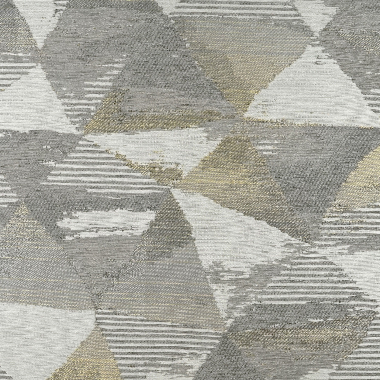 D.V. KAP HOME 3583-G-YARD Ridgeview Fabric - Golden Geometric, Modern  Grey, Gold   - Ridgeview
