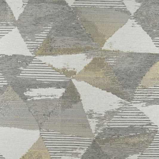 D.V. KAP HOME 3583-G-YARD Ridgeview Fabric - Golden Geometric, Modern  Grey, Gold   - Ridgeview