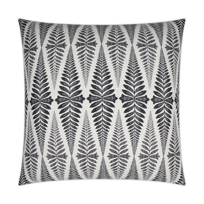 D.V. KAP HOME   24" x 24" Jantar Pillow - Charcoal Floral, Transitional    - 3588-C-2424