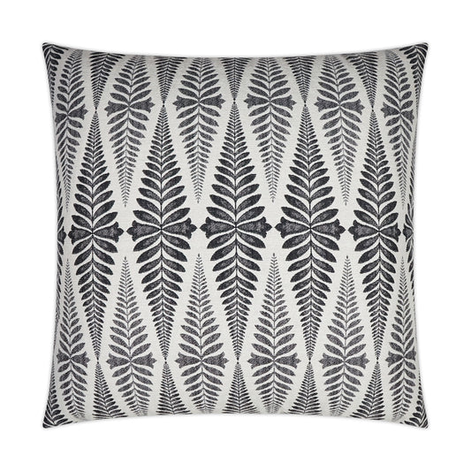 D.V. KAP HOME   24" x 24" Jantar Pillow - Charcoal Floral, Transitional    - 3588-C-2424