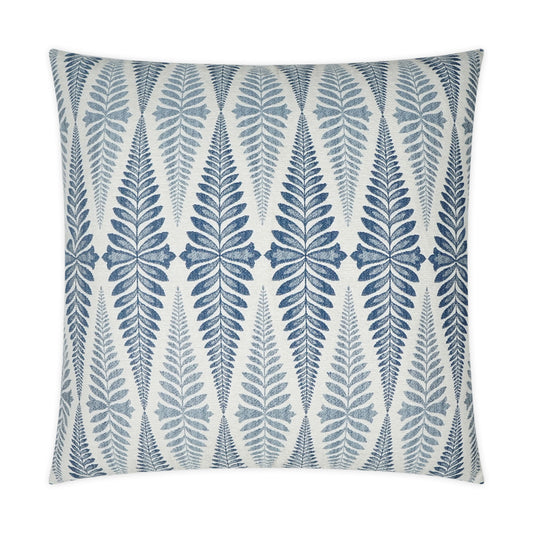 D.V. KAP HOME   24" x 24" Jantar Pillow - Indigo Floral, Transitional    - 3588-I-2424