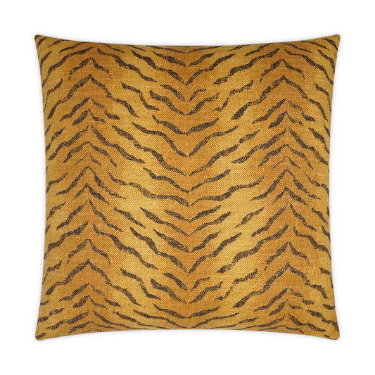 D.V. KAP HOME   24" x 24" Ruolan Pillow - Saffron Animal    - 3589-S-2424