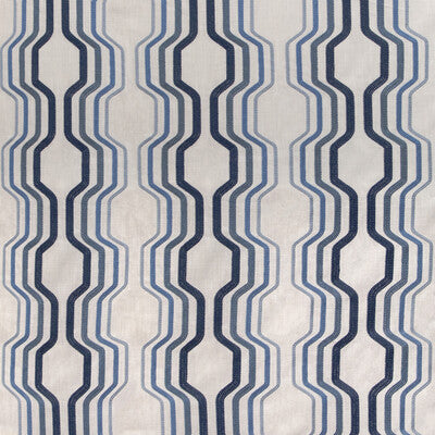 KRAVET DESIGN EMBROIDERY GEOMETRIC WHITE,BLUE,DARK BLUE   - 35910.5.0