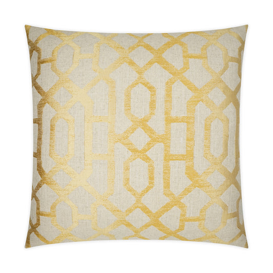 D.V. KAP HOME   24" x 24" Portico Pillow - Gold Global, Geometric    - 3593-G-2424