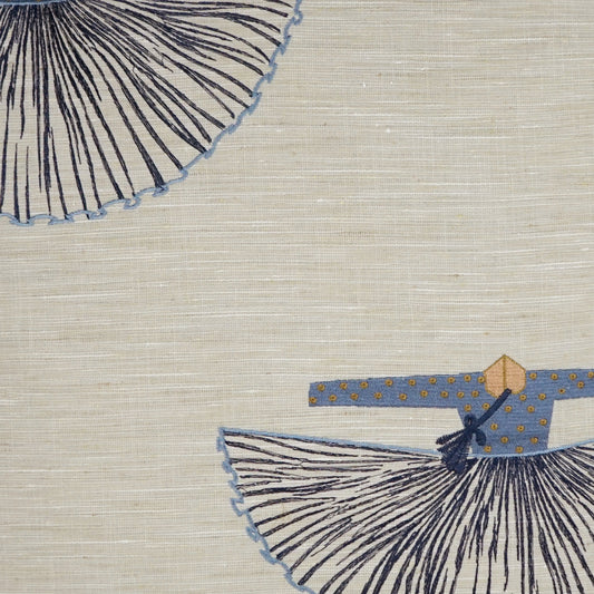 D.V. KAP HOME 3594-YARD Hakam Fabric Novelty, Embroidery  Blue   - Hakam