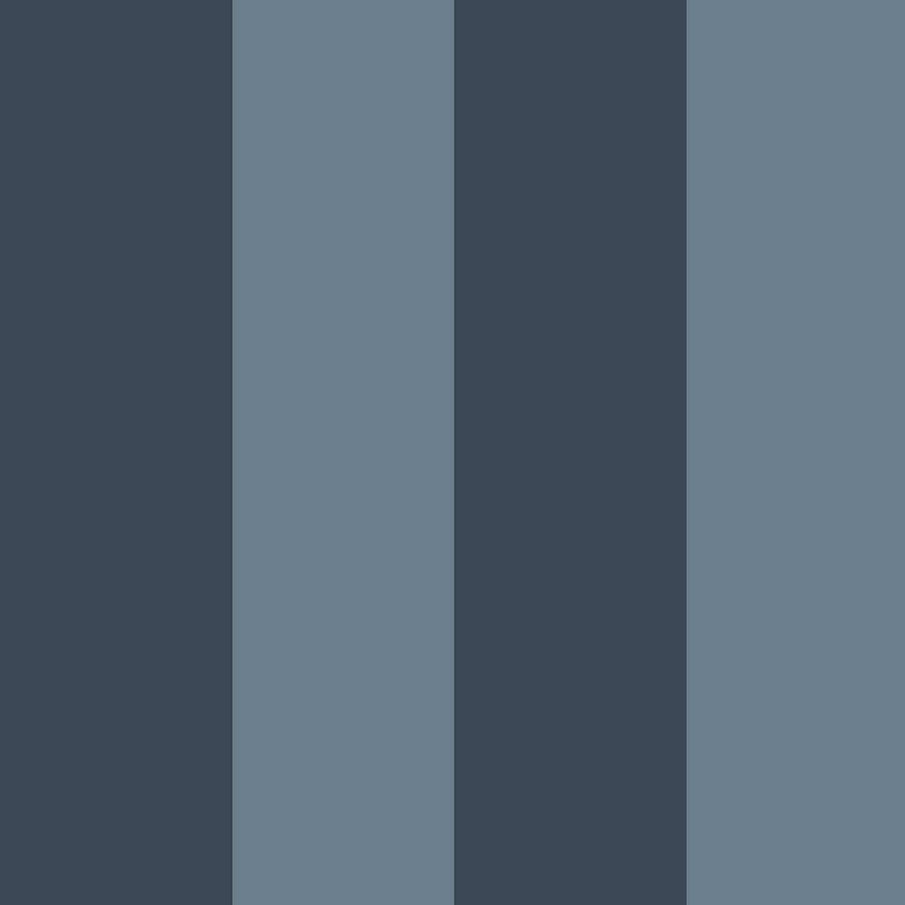 Five vertical navy and steel-blue stripes on a textured wallcovering.