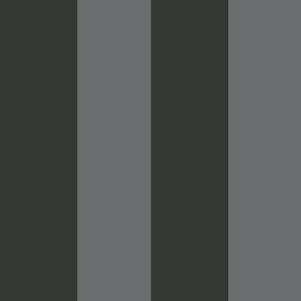 Vertical striped wallcovering in dark charcoal, slate gray, and muted olive-gray tones; modern textured pattern.