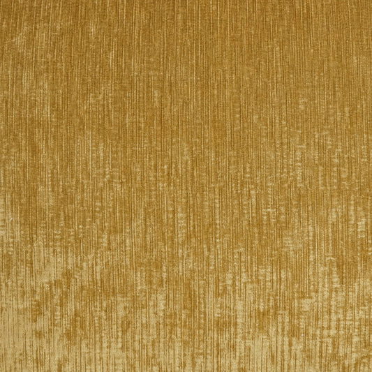 Gold velvet fabric with vertical brushed texture; plush upholstery or drapery material.