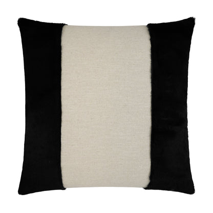 D.V. KAP HOME   24" x 24" Courchevel Pillow - Black Faux Fur, Transitional    - 3598-B-2424
