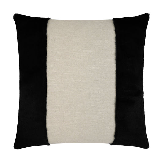 D.V. KAP HOME   24" x 24" Courchevel Pillow - Black Faux Fur, Transitional    - 3598-B-2424