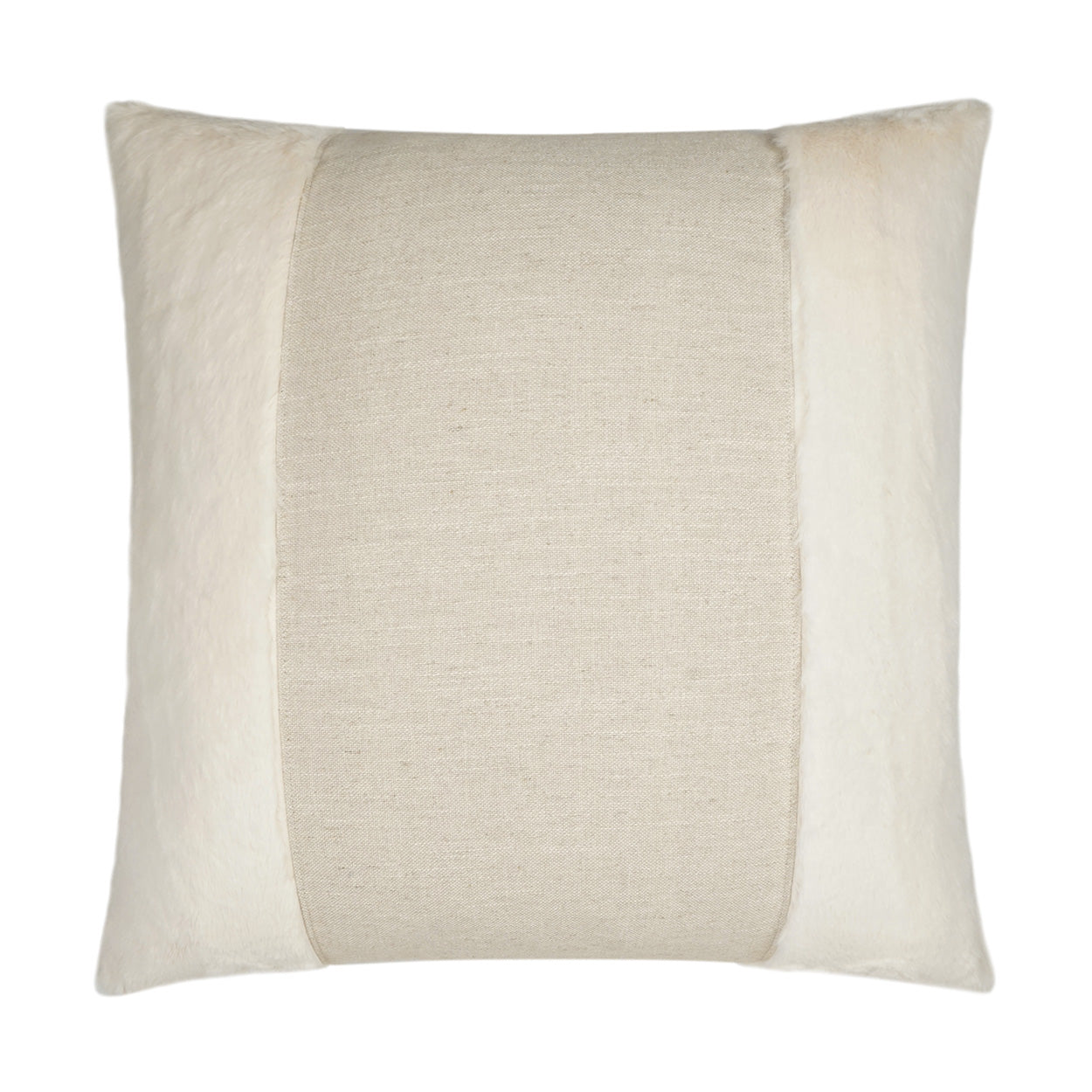 D.V. KAP HOME   24" x 24" Courchevel Pillow - Cream Faux Fur, Transitional    - 3598-C-2424
