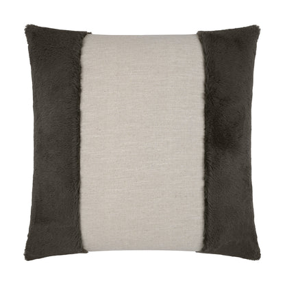 D.V. KAP HOME   24" x 24" Courchevel Pillow - Grey Brown Faux Fur, Transitional    - 3598-GB-2424