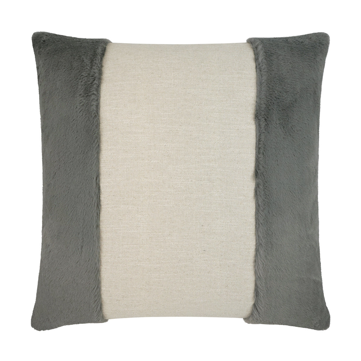 D.V. KAP HOME   24" x 24" Courchevel Pillow - Steel Faux Fur, Transitional    - 3598-ST-2424