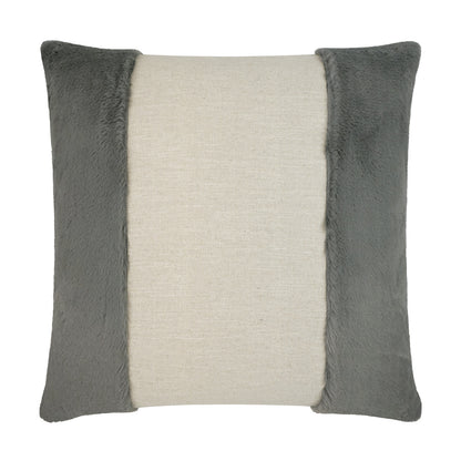 D.V. KAP HOME   24" x 24" Courchevel Pillow - Steel Faux Fur, Transitional    - 3598-ST-2424
