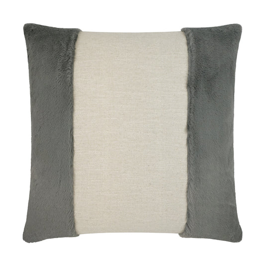 D.V. KAP HOME   24" x 24" Courchevel Pillow - Steel Faux Fur, Transitional    - 3598-ST-2424