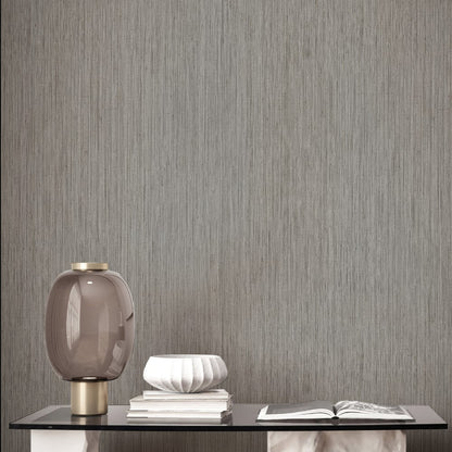 Silver-grey textured stripe wallpaper sample