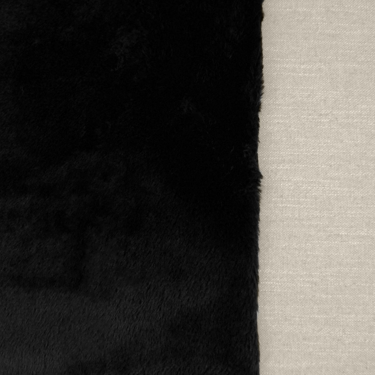 D.V. KAP HOME   24" x 24" St. Moritz Pillow - Black Faux Fur, Transitional    - 3599-B-2424