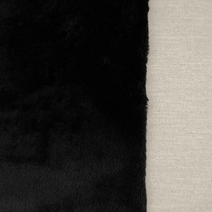 D.V. KAP HOME   24" x 24" St. Moritz Pillow - Black Faux Fur, Transitional    - 3599-B-2424