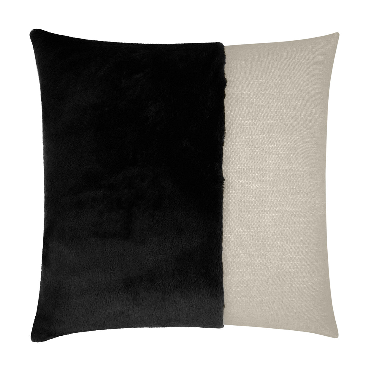 D.V. KAP HOME   24" x 24" St. Moritz Pillow - Black Faux Fur, Transitional    - 3599-B-2424