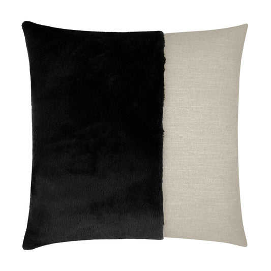 D.V. KAP HOME   24" x 24" St. Moritz Pillow - Black Faux Fur, Transitional    - 3599-B-2424